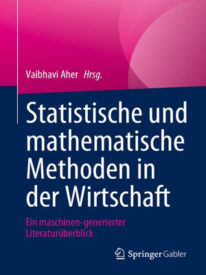 cover image of Statistische und mathematische Methoden in der Wirtschaft